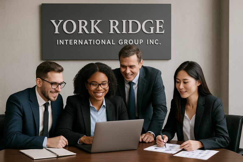 Business professionals collaborating at York Ridge International Group Inc